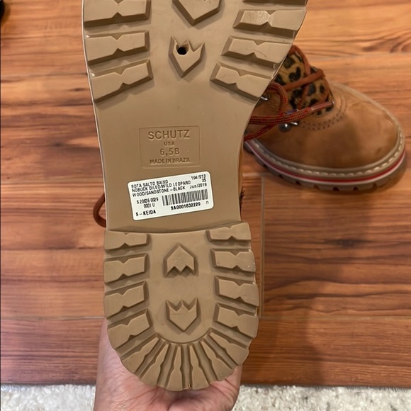 Schutz Leopard Lace Up Boot - Picture 4 of 6